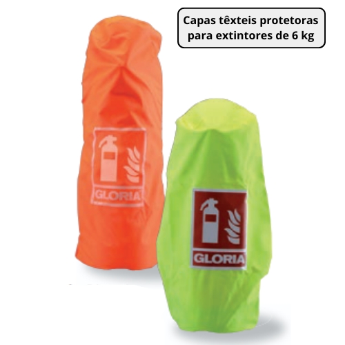 Capas têxteis para extintores instalados em espaços exteriores.