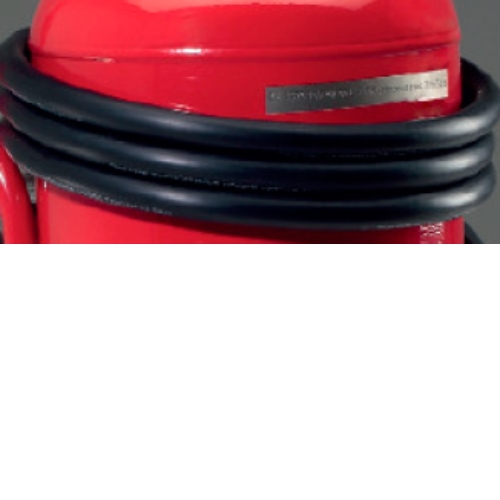 Unidades de extinção po espuma com mangueira colocada em redor da unidade para reduzir espaço.