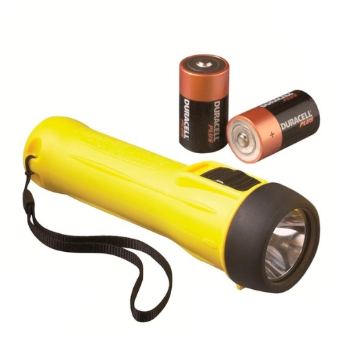 A Lanterna de segurança Wolf Safety TR-24B é alimentada por célula primária, de ângulo direito.