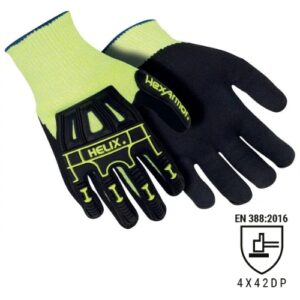 A luva de proteção HexArmor Helix® 3000 possui uma capa em HPPE e fibra de vidro, calibre 13.