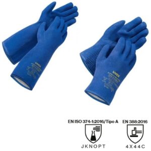 A luva protetor químico Uvex é muito robusta com tecnologia multiestratificada.