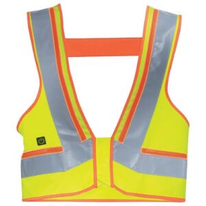 Colete active flash com interruptor concebido com proteção ativa graças ao sistema de guia de luz horizontal e vertical.