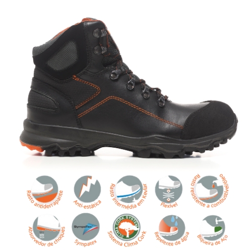 A bota de segurança S3 SRC APOLLO é ideal para trabalhos de transporte, atividades ao ar livre e uso em condições de chuva.