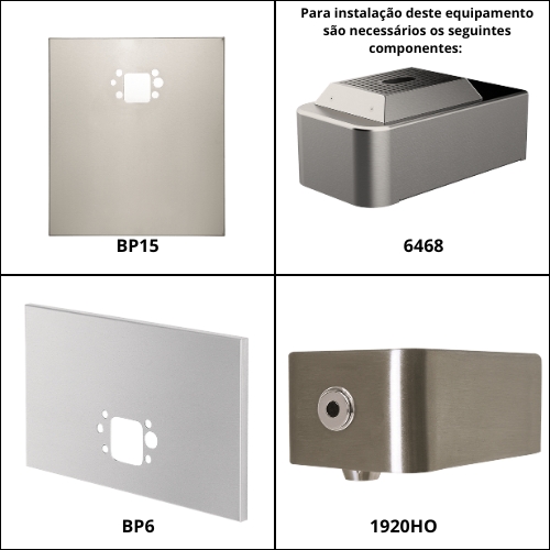 Componentes requeridos para instalação do dispensador de água modelo 1922HO.