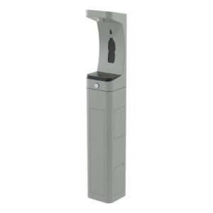 Dispensador de água para garrafas modelo 3610, montado em pedestal conforme diretiva ADA.
