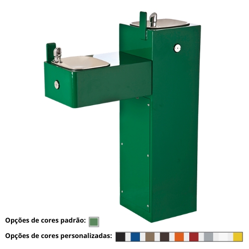 A fonte de água modelo 3300 inclui bacias em aço inoxidável polido.