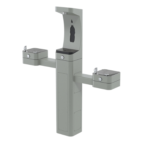 Fonte e dispensador de água filtrada para garrafas modelo 3612F montados em pedestal.