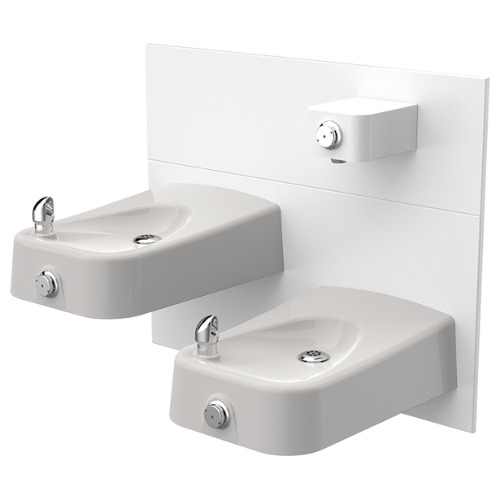 Fonte dupla de água Hi-Lo e dispensador para garrafas modelo 1501-1920W conforme diretiva ADA para montagem na parede.