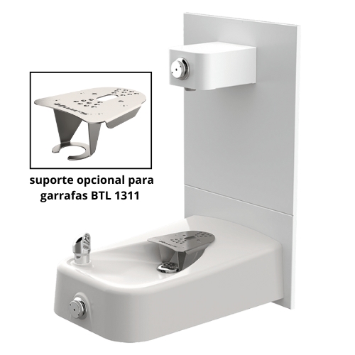 Opção de suporte para dispensador de garrafas.