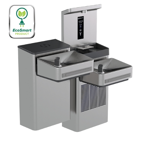 Fonte Hi-Lo e dispensador de água filtrada refrigerada para garrafas modelo 1212SF, conforme diretiva ADA.
