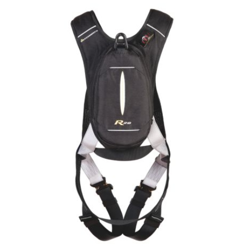 Este dispositivo de resgate pessoal leve e discreto está contido numa pequena mochila.