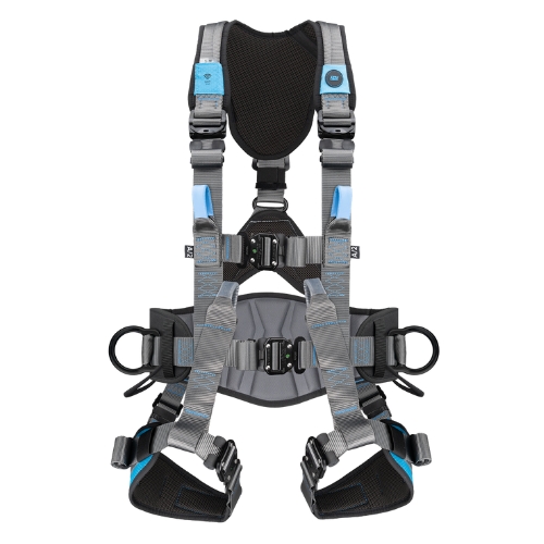 Arnês de segurança Expert 5 Pro cumpre as normas EN 361, EN 358 e EN 813.