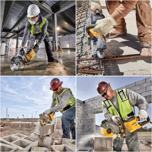 A cortadora de betão sem escovas XR FLEXVOLT 54V proporciona máxima eficiência e durabilidade.