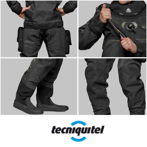 O fato seco D7X tem uma única costura e uma única fita adesiva para uma maior flexibilidade.