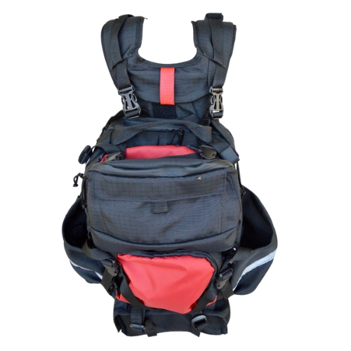 A Mochila Inforest possui bolsos laterais de vários tamanhos, ideais para transportar ferramentas e materiais essenciais.