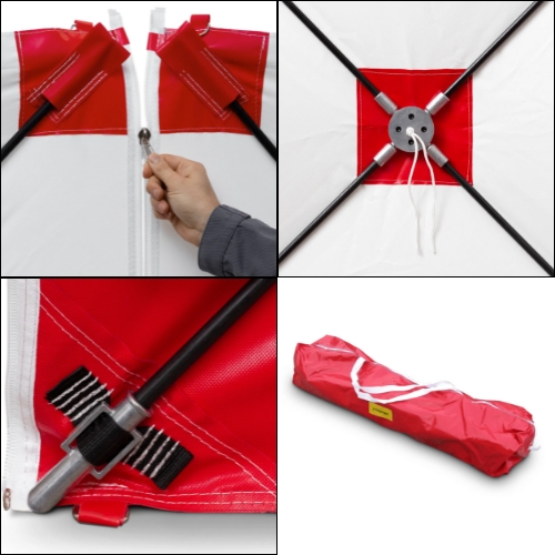 VarioScreen em tecido de PVC durável e opaco.