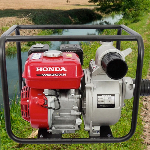 A motobomba Honda WB30XH inclui apoios antivibração, retentores em carboneto de silicone e uma cuba e impulsor em ferro fundido.