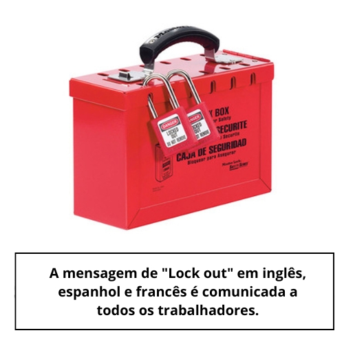 Cofre de bloqueio com design portátil.