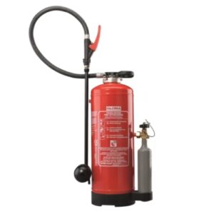 O extintor pó químico especial P 12 M é essencial para a supressão de fogos da classe D, que envolvem metais leves e metalóides altamente reativos.