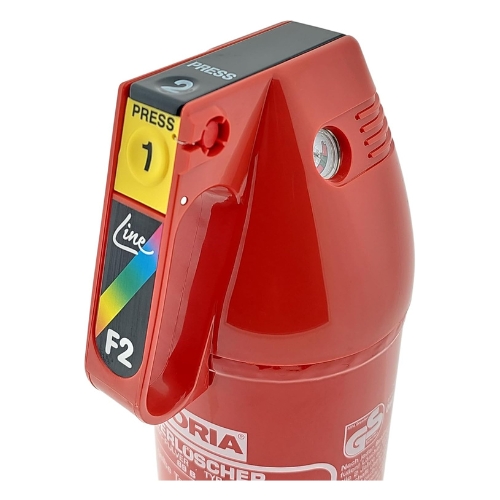 Extintor de pó químico F 2 GM cumpre a Norma NP-EN 3.