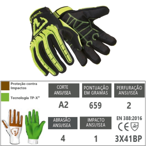 A luva de proteção Hexarmor Hex1® Série 2131 tem dedo indicador e o polegar reforçados.
