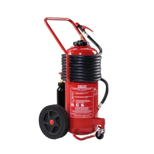 A unidade móvel pó químico PDE 25/5 e PDE 50/5/10 é um equipamento de elevada eficácia para a extinção de fogos das classes A, B e C.