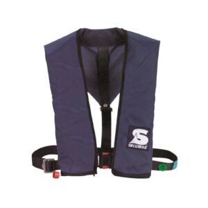 O colete salva-vidas ALPHA 150 é um equipamento insuflável multifuncional.