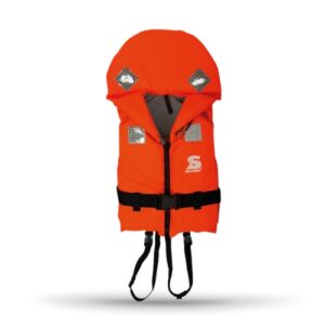 Colete Salva-vidas BRAVO 100 N é uma solução concebida em espuma laminada macia para adultos.