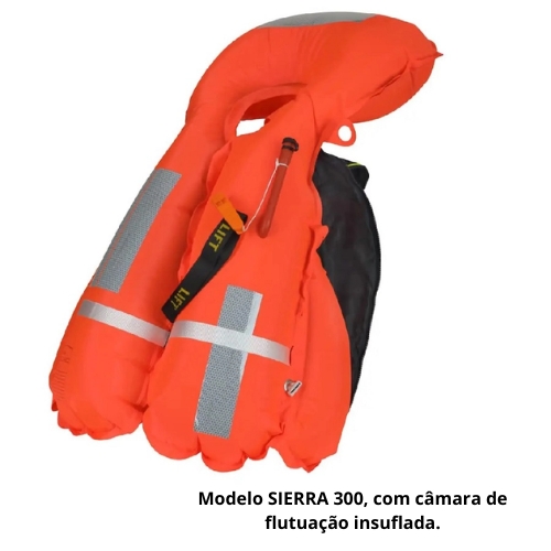 Colete salva-vidas Sierra 300/Sierra 300 Neon com câmara de flutuação insuflado.