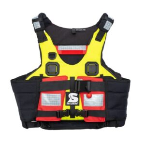 Colete salva-vidas SWIFT ideal para resgate rápido em águas agitadas e turbulentas.